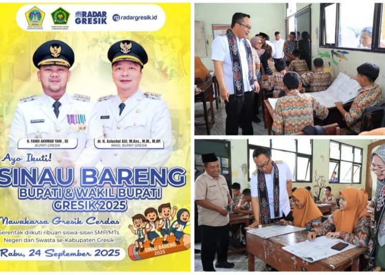 Ribuan Siswa Kota Santri Ikuti Sinau Bareng Bupati dan Wabup Gresik Wujudkan Nawakarsa Gresik Cerdas