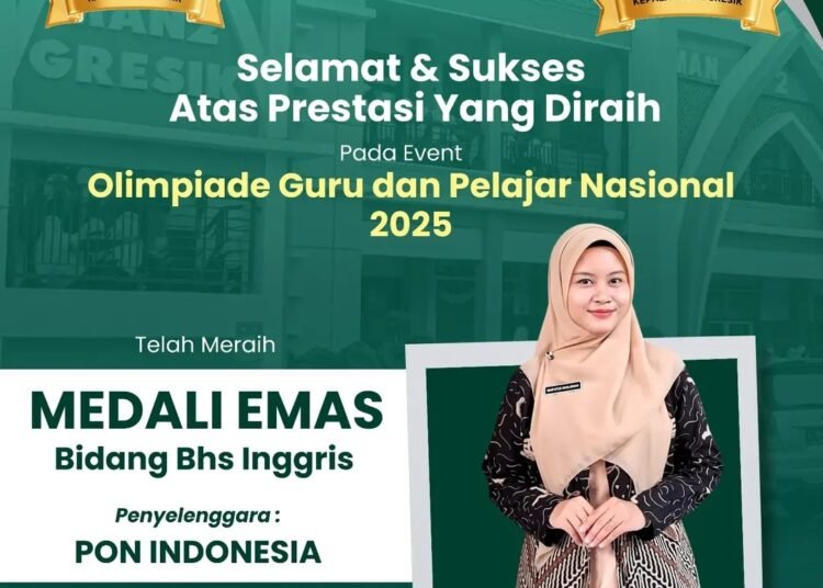 Prestasi Gemilang Guru Cantik MAN 2 Gresik Raih Medali Emas Olimpiade Bahasa Inggris Tingkat Nasional