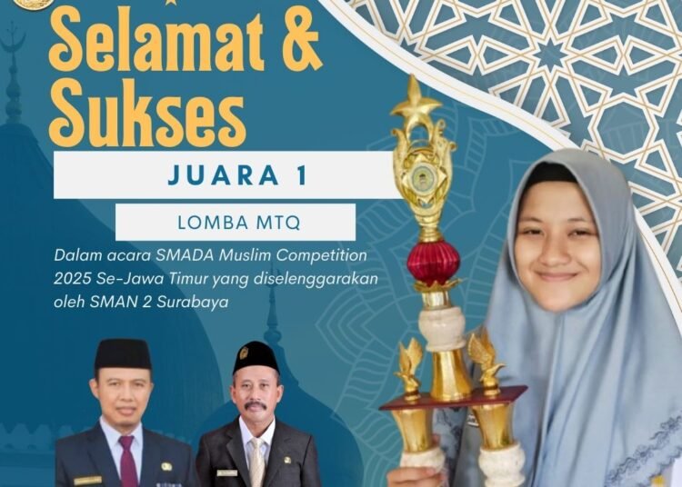 Subhanallah, Zahra Aulia Putri Siswi MAN 1 Gresik Persembahkan Medali Emas di Ajang Lomba MTQ Tingkat Jawa Timur