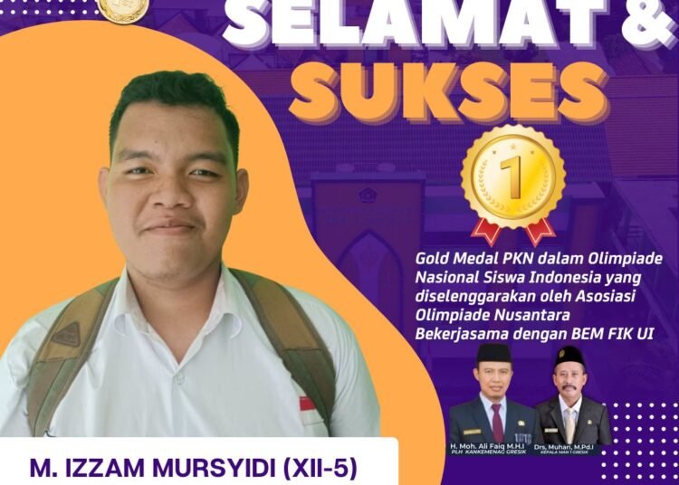 Siswa MAN 1 Gresik Kembali Torehkan Prestasi Gemilang Raih Medali Emas Olimpiade PKN Tingkat Nasional
