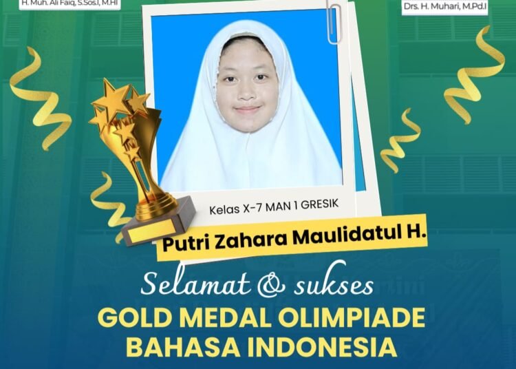 Prestasi Membanggakan Siswa MAN 1 Gresik Raih Medali Emas Olimpiade Bahasa Indonesia Tingkat Nasional