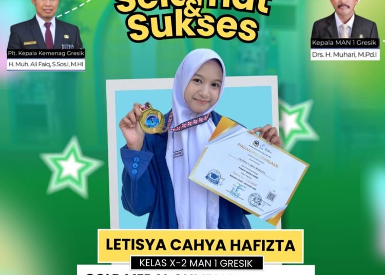Ukir Sejarah, Letisya Cahya Hafizta Siswi MAN 1 Gresik Kembali Raih Medali Emas Olimpiade Sejarah Tingkat Nasional