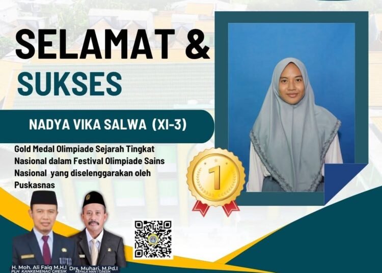 MAN 1 Gresik Bergelimang Prestasi: Terbaru Raih Medali Emas di Ajang Olimpiade Sejarah Tingkat Nasional