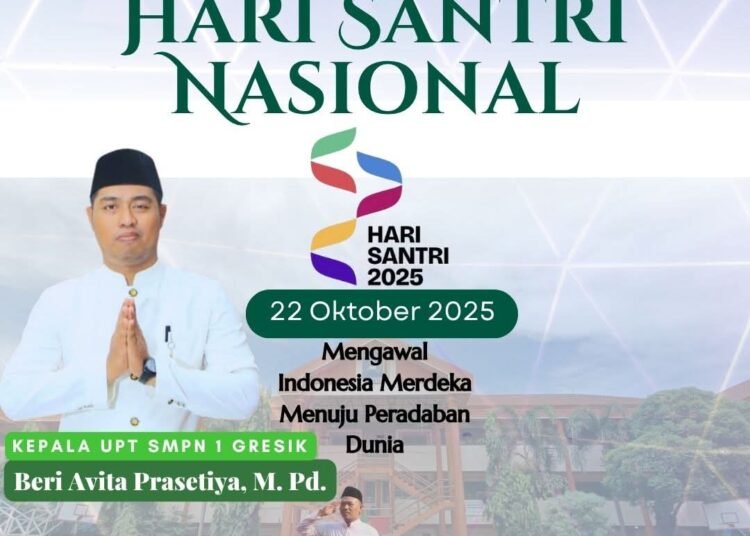 Penuh Semangat Kebersamaan, UPT SMP Negeri 1 Gresik Sukses Gelar Upacara Peringatan Hari Santri Nasional 2025