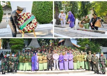 Dandim 0817/Gresik Pimpin Ziarah Nasional di Taman Makam Pahlawan Sambut HUT TNI