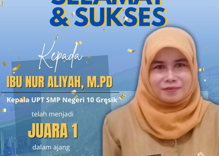 Kepala UPT SMPN 10 Gresik Sukses Raih Juara 1 dalam Ajang Anugerah Guru Prima Kabupaten Gresik 2025