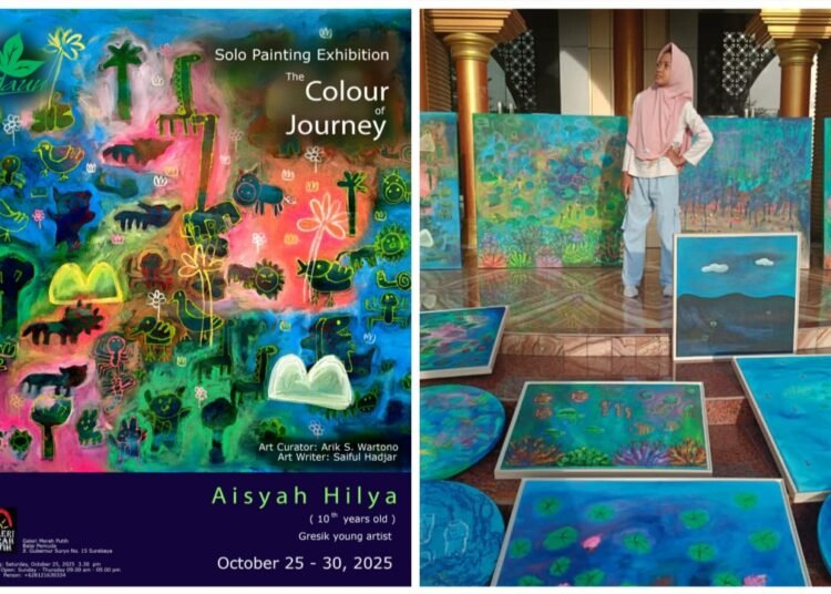 PERJALANAN WARNA AISYAH HILYA (usia 10 tahun), SENIMAN ANAK DARI GRESIK