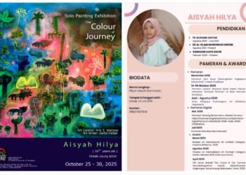 Istimewa !! Aisyah Hilya Pelukis Cilik dari Gresik Gelar Pameran Tunggal Bertajuk “The Colour of Journey”