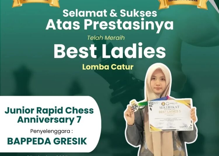“Best Ladies” Ratunya Lomba Catur Tingkat Kabupaten Diraih Haura Sahda Siswa MAN 2 Gresik