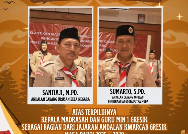 Selamat !! Kepala Madrasah dan Guru MIN 1 Gresik Masuk dalam Jajaran Andalan Kwarcab Gresik Masa Bakti 2025-2030