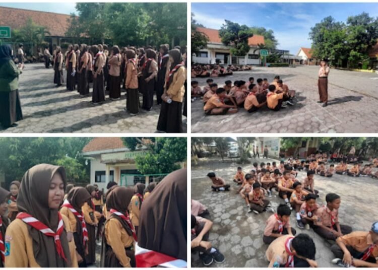 UPT SMP Negeri 32 Gresik Bangkitkan Kreativitas Siswa Lewat Latihan Pramuka