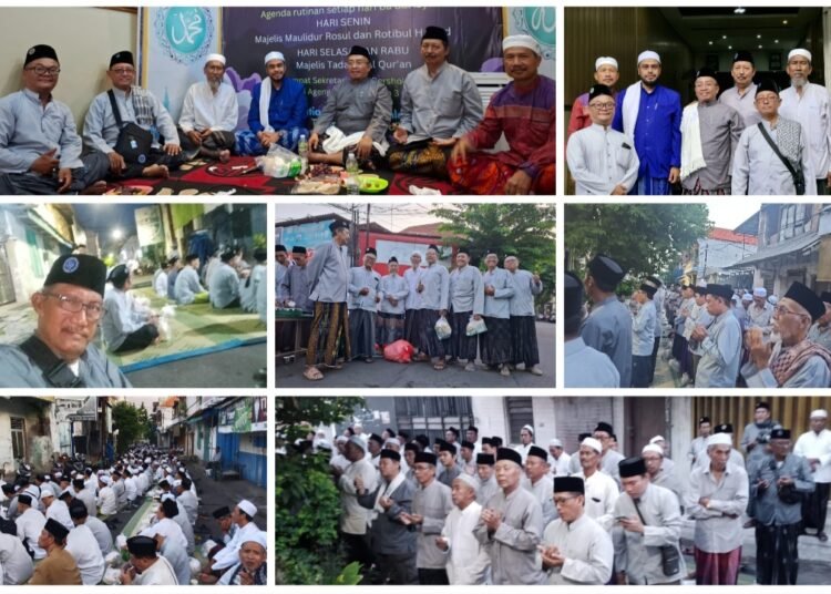 Ratusan Jamaah Majelis Siji Bersholawat Istiqomah Ngaji Kitab Riyadus Sholihin Bareng KH. Zainul Amin Ismail