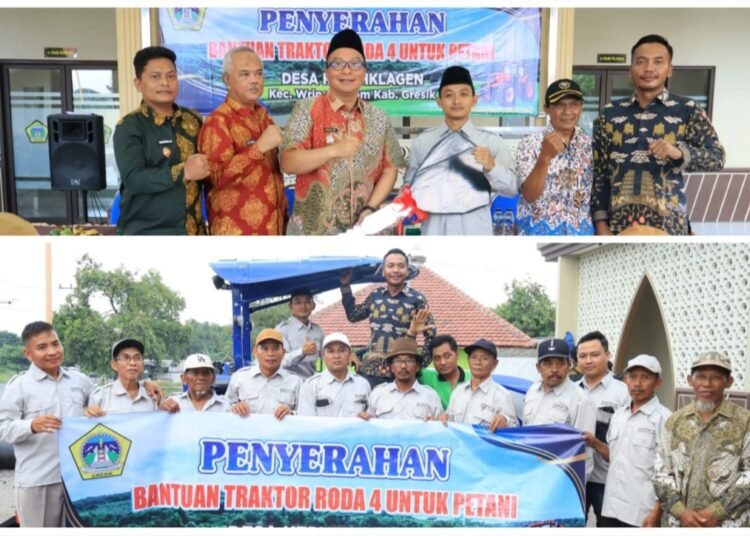 Sambang Petani di Kepuhklagen, Wabup Dokter Alif Serahkan Bantuan Traktor