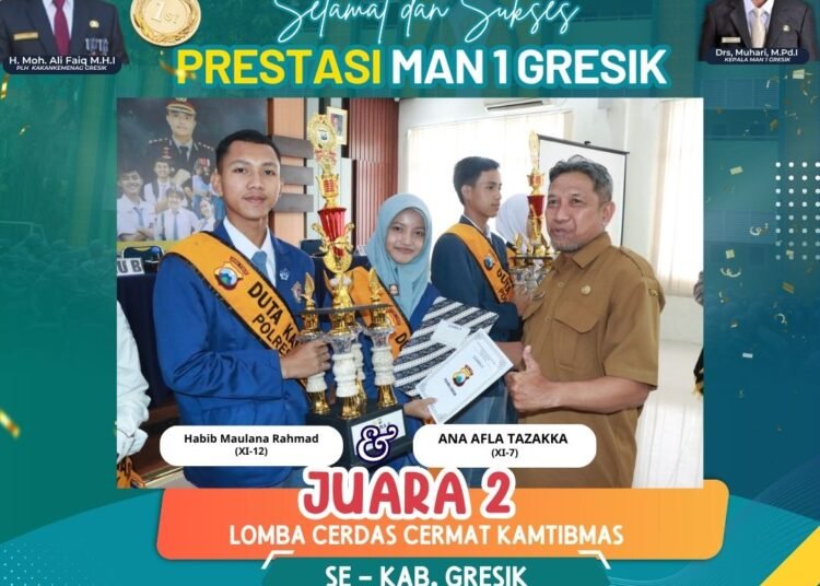 MAN 1 Gresik Sabet Juara 2 Lomba Cerdas Cermat Piala Kapolres Gresik