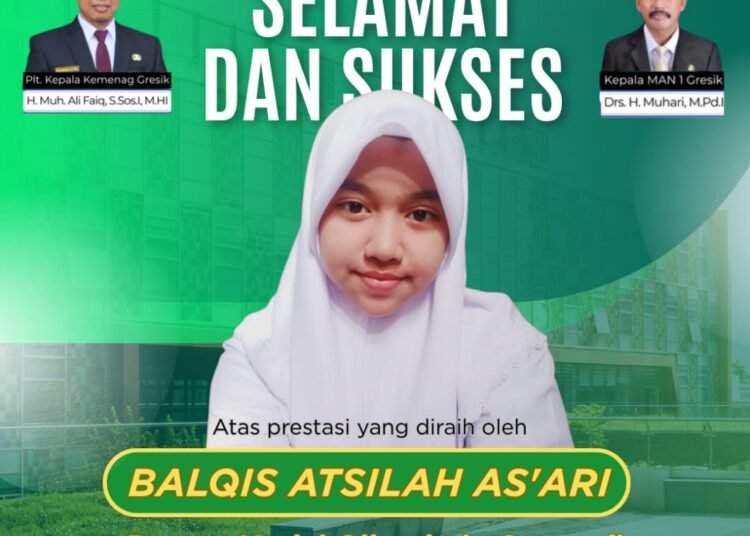 Balqis Atsilah Harumkan MAN 1 Gresik Raih Bronze Medali di Ajang Olimpiade Geografi Tingkat Nasional