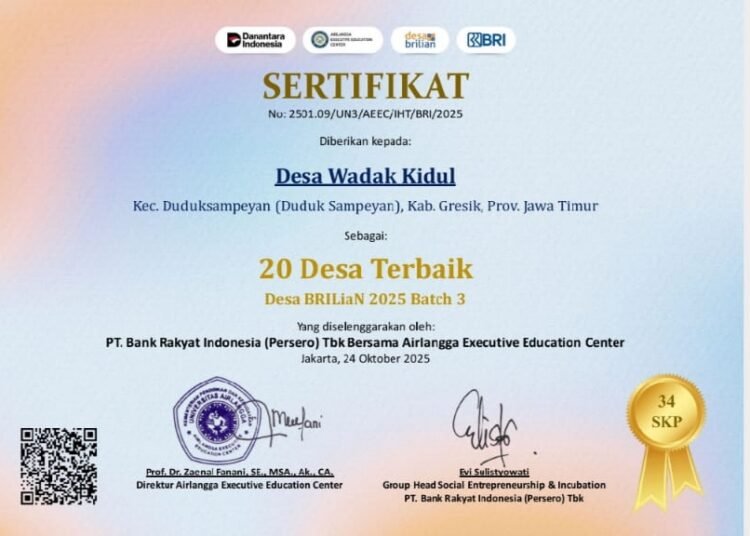 Top !! Bumdes Wadak Kidul Masuk 20 Besar Terbaik Nasional Desa BRILiaN 2025