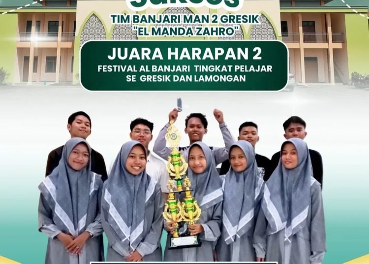 Tim Banjari MAN 2 Gresik “El Manda Zahro” Ukir Prestasi di Gelaran Hari Santri RMI MWC NU Bungah