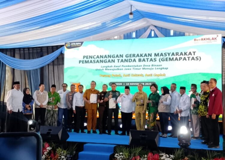 Wujudkan Kepastian Hukum, BPN dan Pemkab Gresik Canangkan GEMAPATAS: “Pasang Patok, Anti Cekcok, Anti Caplok”