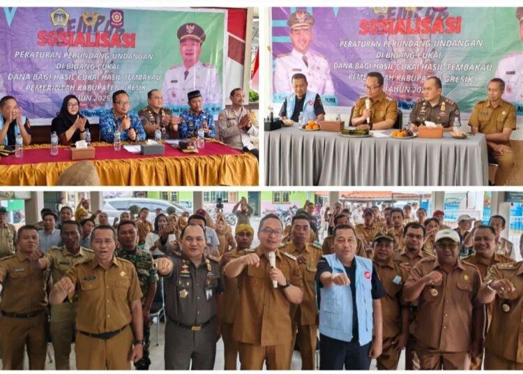 Seberangi Lautan, Wabup Bersama Satpol PP Gresik Ajak Masyarakat Perangi Rokok Ilegal di Pulau Bawean
