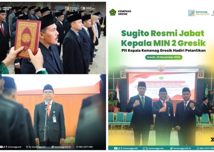 Dilantik Kakanwil Kemenag Jatim, Sugito Resmi Jabat Kepala MIN 2 Gresik