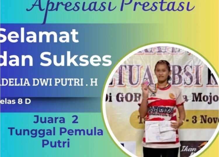 Siswi SMPN 29 Gresik Raih Dua Gelar Juara sekaligus di Kejuaraan Bulutangkis Piala Ketua PBSI Mojokerto