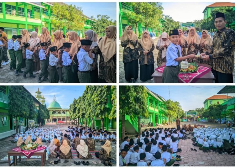 Peringati Hari Guru Nasional, MI Alkarimi Gresik Gelar Doa Bersama dan Pemotongan Tumpeng Penuh Syukur