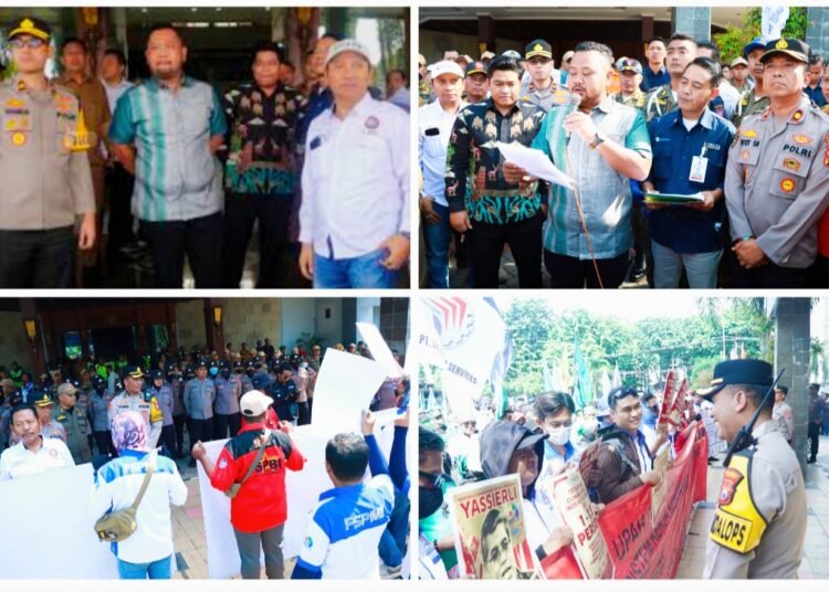 Pengamanan Humanis Senjata Ampuh Aksi Ratusan Buruh Gresik Berjalan Damai dan Kondusif