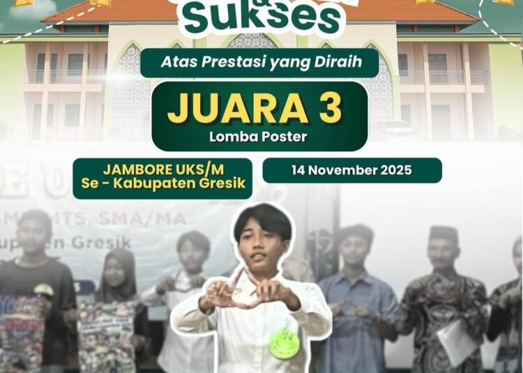 Siswa MAN 2 Gresik Kasya Mauludil Rizky Raih Juara 3 Lomba Poster Tingkat Kabupaten
