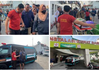 Tanggap dan Cekatan !! Turun dari Kapal Bawean, Warga Sakit Disambut Ambulans Gratis Polres Gresik