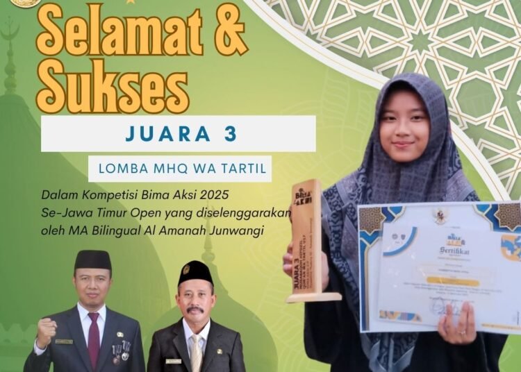 Gharnetha Cahya Afina Siswa MAN 1 Gresik Raih Juara 3 MHQ Tingkat Jawa Timur