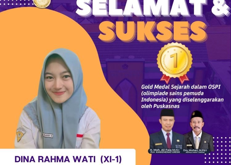 Lagi, Siswa MAN 1 Gresik Raih Medali Emas di Olimpiade Sains Pemuda Indonesia 2025