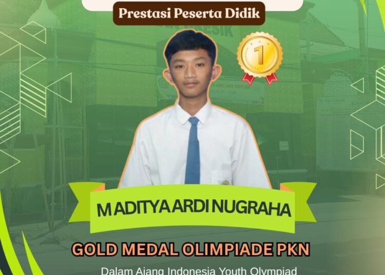 Harumkan MAN 1 Gresik, M. Aditya Raih Medali Emas Olimpiade PKN Tingkat Nasional