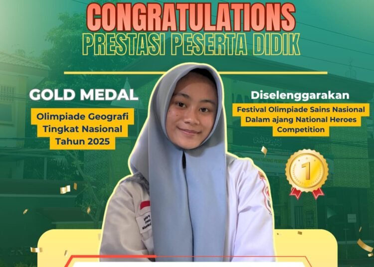Congratulations !! Alfiyah Siswi MAN 1 Gresik Raih Gold Medal Olimpiade Geografi Tingkat Nasional