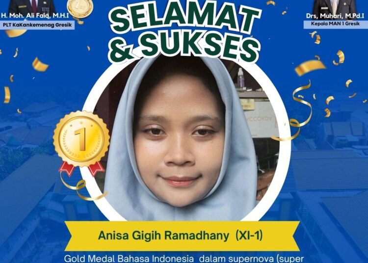 Gigih Ramadhany Siswa MAN 1 Gresik Raih Medali Emas Olimpiade Bahasa Indonesia Tingkat Nasional