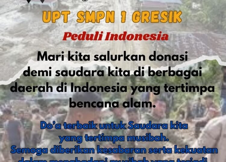 Spensagres Gandeng PGRI dan Baznas Gresik Galang Donasi untuk Korban Bencana Alam