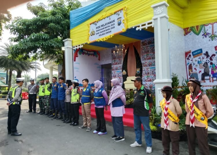 Aparat Gabungan Perkuat Sinergi Pengamanan Nataru di Kawasan Gressmall Kebomas