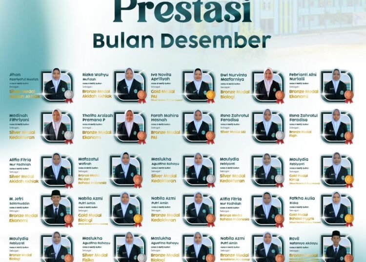 Tutup Tahun, Inilah Deretan 30 Santri Berprestasi MATQ Sunanul Muhtadin Sepanjang Desember 2025