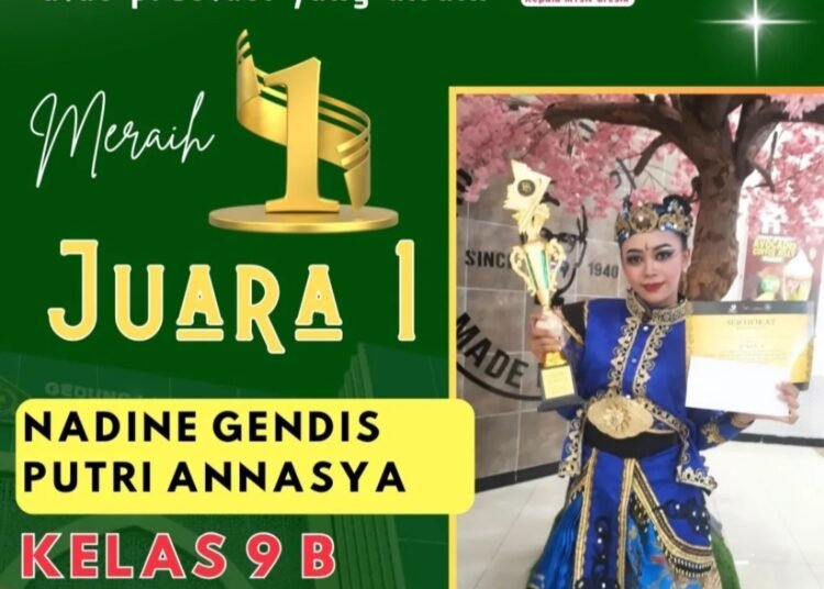 Nadine Murid MTsN Gresik Berhasil Gondol Juara 1 di Ajang Kreasi Tari Tradisional Tingkat Jawa Timur
