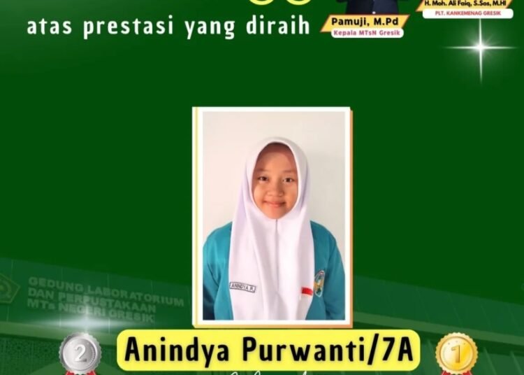 Wow, Siswa MTsN Gresik Persembahkan Medali Emas dan Perak di Ajang Olimpiade Nasional