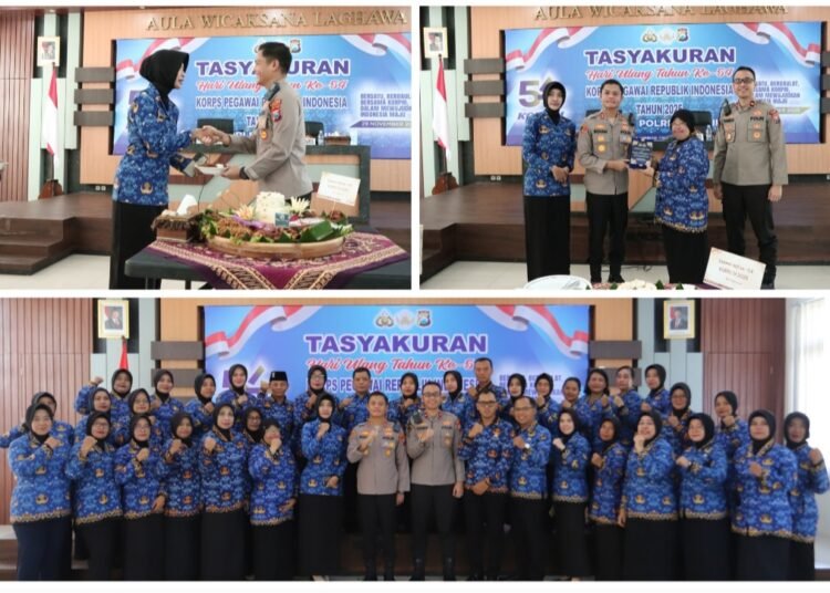 Penuh Kebersamaan !! Polres Gresik Gelar Tasyakuran HUT KORPRI ke-54