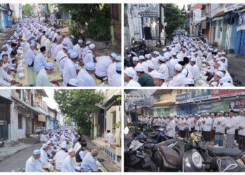 Ratusan Jamaah Majelis Siji Bersholawat Penuh Khusuk di Sekretariat Jalan Nyai Ageng Arem Arem No 3 Pekelingan Gresik