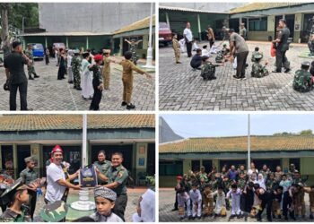 Tentara Cilik SD NU 1 Terate ‘Serbu’ Koramil Gresik Kota: Wujud Kedekatan TNI dengan Generasi Tunas Bangsa