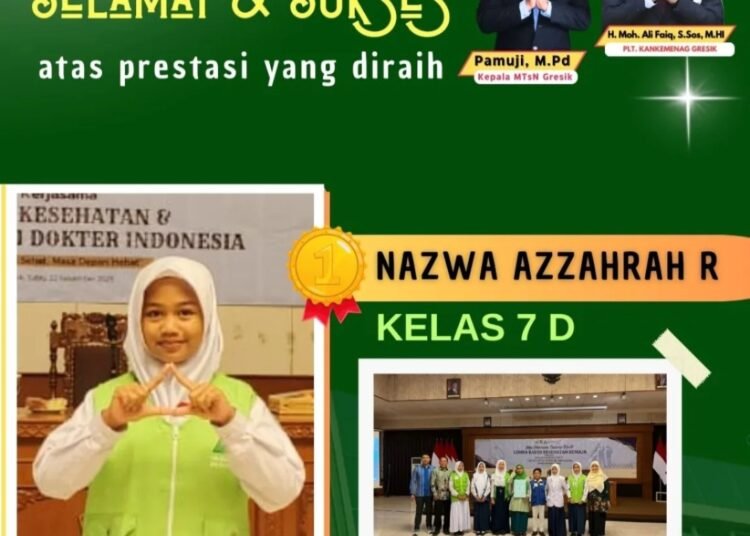Murid MTsN Gresik Raih Juara 1 Lomba Kader UKS Tingkat Kabupaten Gresik Tahun 2025