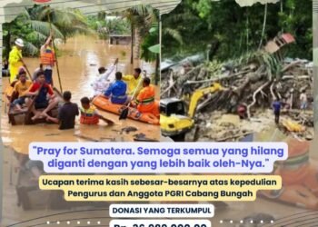 Pengurus PGRI Cabang Bungah Berhasil Kumpulkan Donasi Puluhan Juta untuk Korban Bencana Sumatra