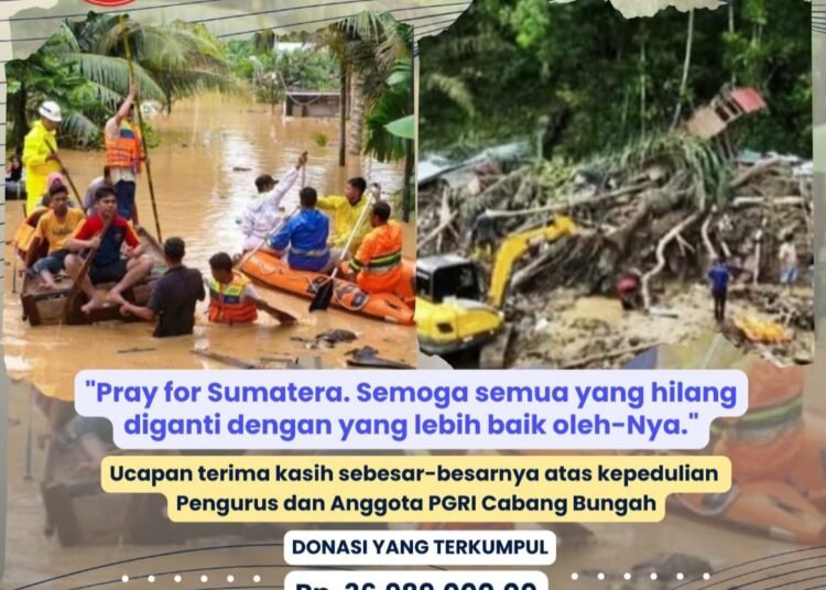 Pengurus PGRI Cabang Bungah Berhasil Kumpulkan Donasi Puluhan Juta untuk Korban Bencana Sumatra