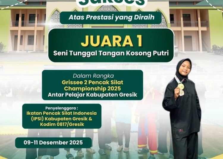 Hebat, Siswi MAN 2 Gresik Sabet Juara 1 Grissee 2 Pencak Silat Championship 2025