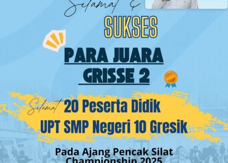 Hebat !! 20 Siswa SMPN 10 Gresik Ukir Prestasi Gemilang di Ajang Grissee 2 Pencak Silat Championship 2025