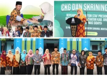 Kepala Kemenag dan Kadinkes Gresik Dampingi Staf Presiden Cek Kesehatan Gratis di Ponpes Sunanul Muhtadin