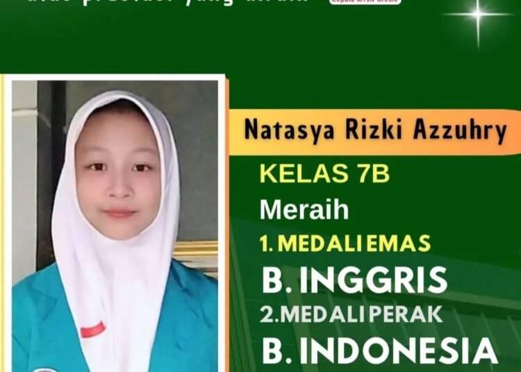 Wow Natasya Siswi MTsN Gresik Sukses Raih Medali Emas Olimpiade Bahasa Inggris Tingkat Nasional