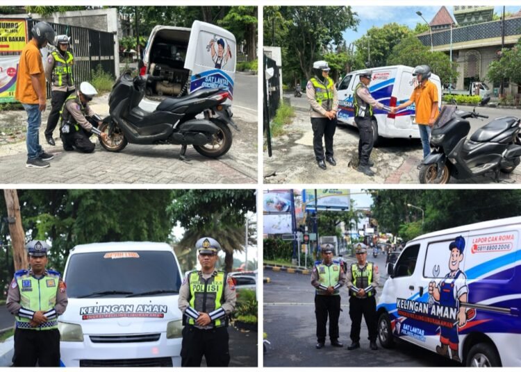 Kendaraan Mogok Saat Nataru, Jangan Khawatir Satlantas Polres Gresik Siap Bantu Gratis !!